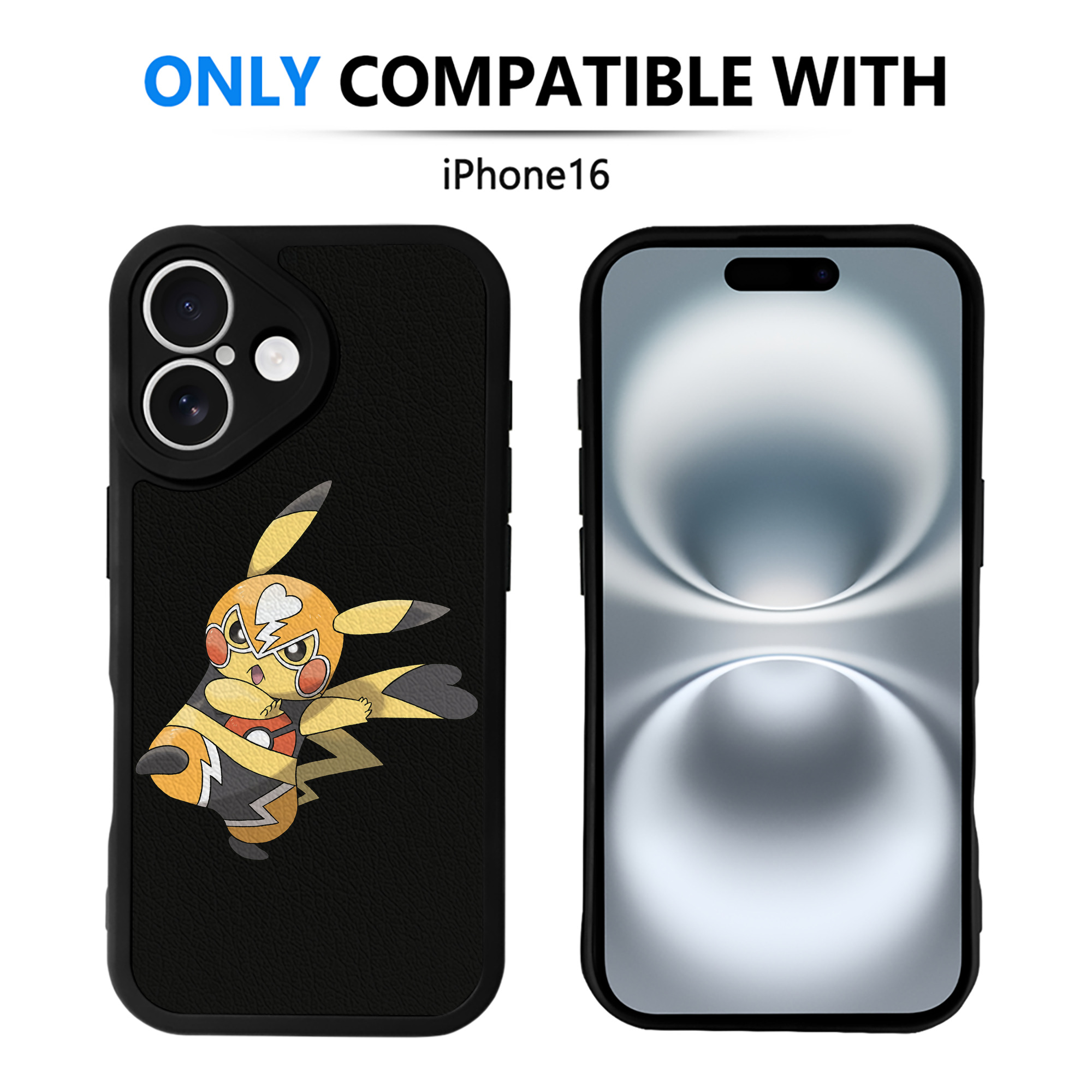 （画像用） ポケットモンスター Pokémon 【iPhone 16シリーズ対応】シリコンスマホケース（レザー調） 材質：シリコン